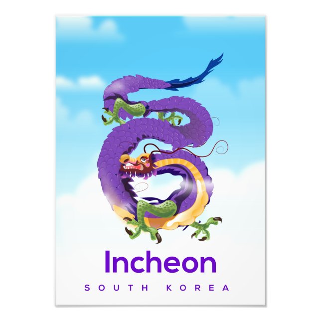 Incheon Sydkorea Dragon Fototryck (Framsidan)