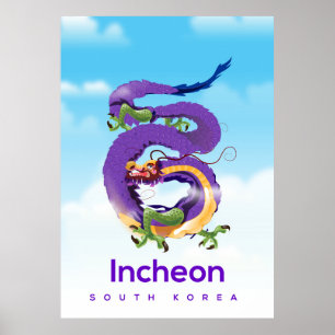 Incheon Sydkorea Dragon Poster