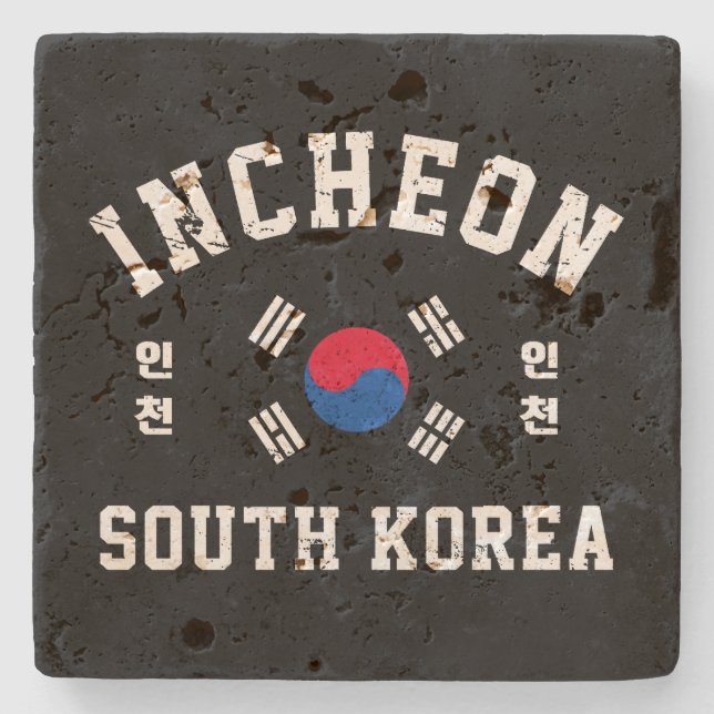 Incheon Sydkorea T-Shirt Stenunderlägg (Framsidan)