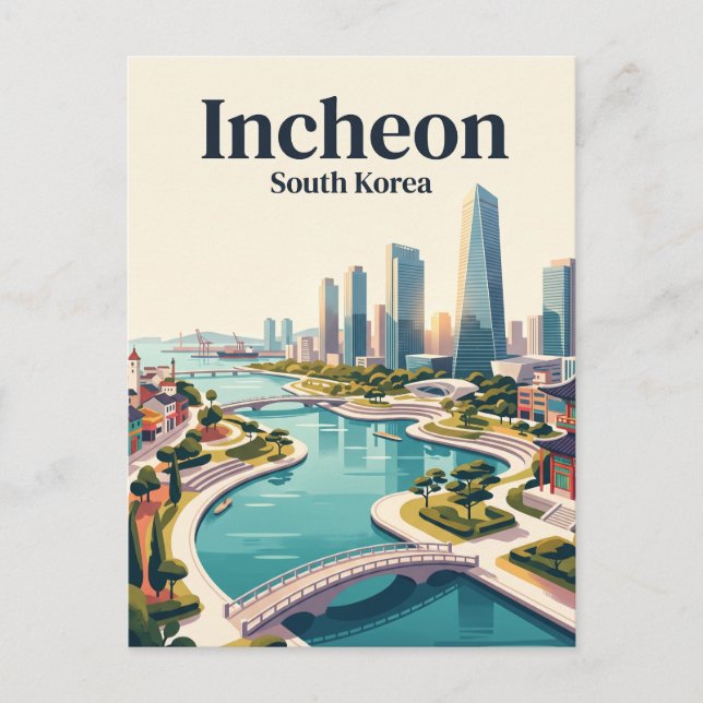 Incheon Sydkorea Vykort (Framsida)