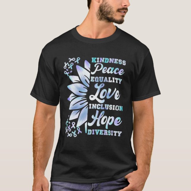 Inclusion Kindness Peace Hope Diversity Solidarity T Shirt (Framsida)