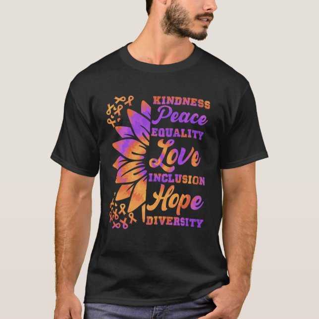 Inclusion Kindness Peace Hope Diversity Solidarity T Shirt (Framsida)