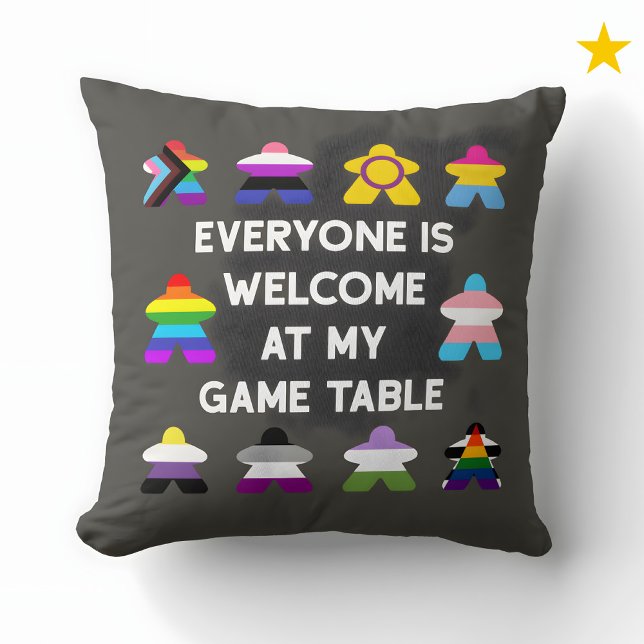Inclusive Board Game LGBTQ Pride Flag Meeples  Kudde (Skapare uppladdad)