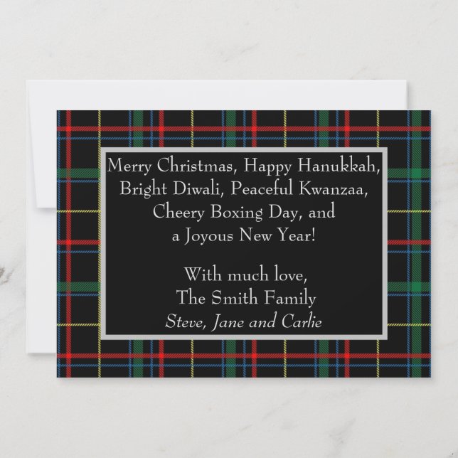 Inclusive Holiday Plaid Card Inbjudningar (Baksida)