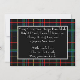 Inclusive Holiday Plaid Card Inbjudningar