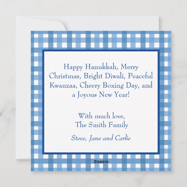 Inclusive Holiday Plaid Photo Card  Julkort (Baksida)