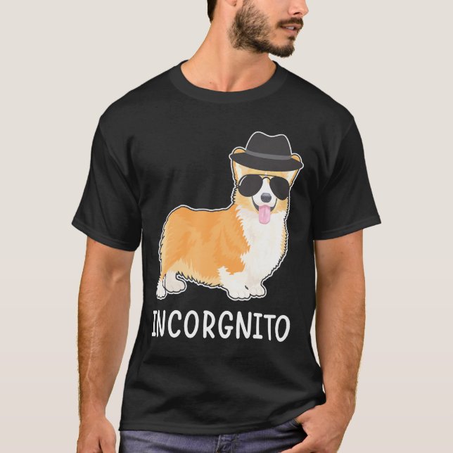 Incognito Corgi Hund T Shirt (Framsida)
