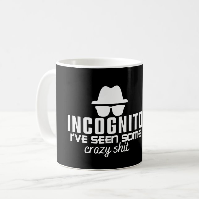 INCOGNITO JAG HAR SETT NÅGRA CRAZY SHIT-Kodningspu Kaffemugg (Framsida vänster)