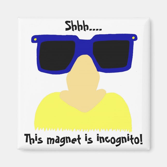 Incognito Mustache & Glass Magnet (Framsidan)
