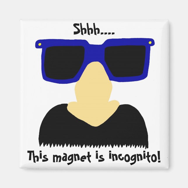 Incognito Mustache & Glass Magnet (Framsidan)
