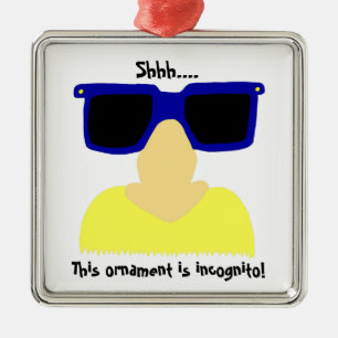 Incognito Mustache & Glass Ornament