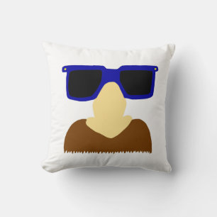 Incognito Mustache & Glass Pillow Kudde