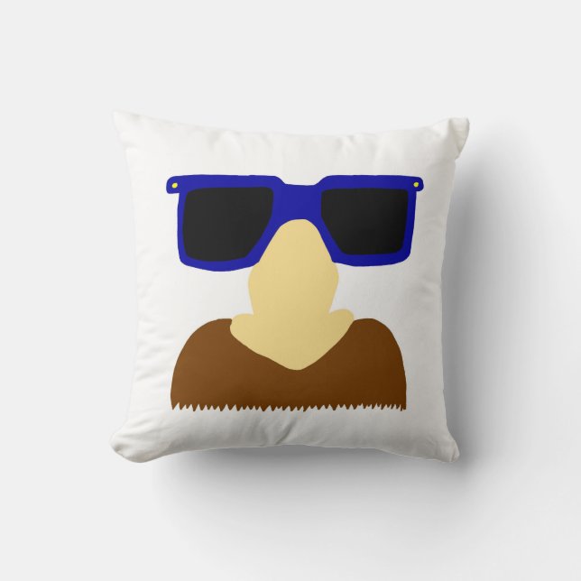 Incognito Mustache & Glass Pillow Kudde (Framsida)