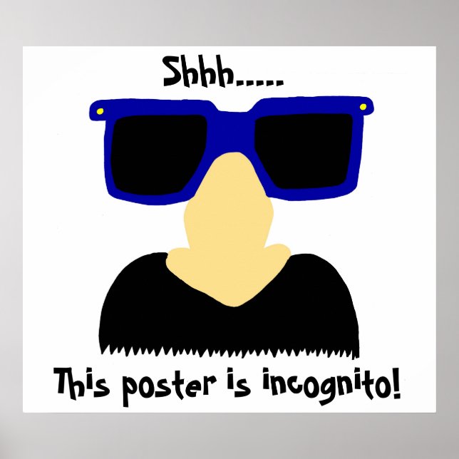 Incognito Mustache & Glass Poster (Framsidan)