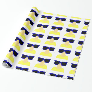 Incognito Mustache & Glass Wrapping Papper Presentpapper