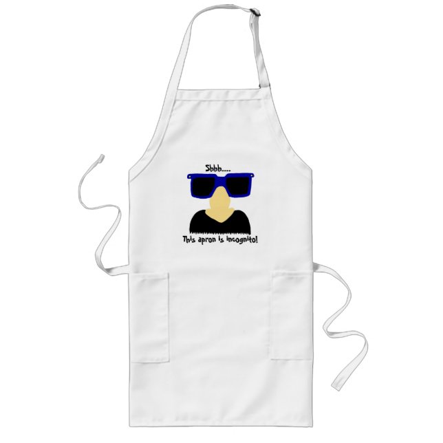 Incognito Mustache & Glasses Apron Långt Förkläde (Framsidan)