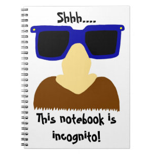 Incognito Mustache & Glasses - bärbar dator Anteckningsbok Med Spiral