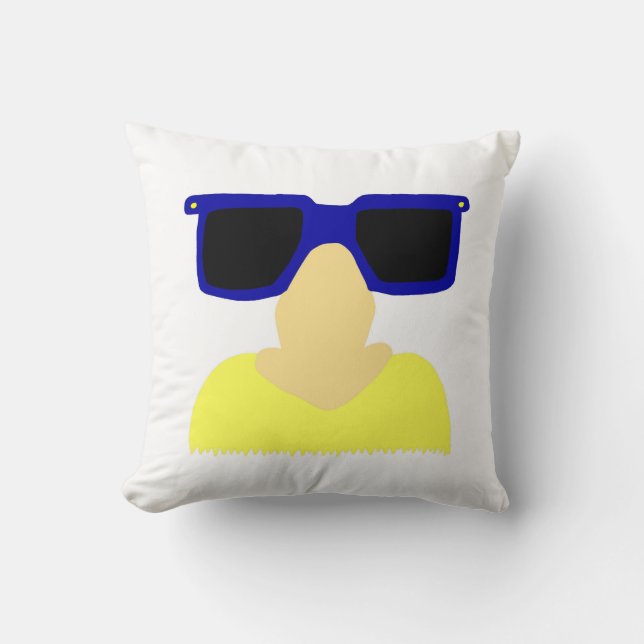 Incognito Mustache & Glasses Blonde Pillow Kudde (Framsida)