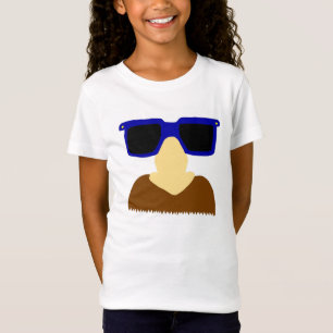 Incognito Mustache & Glasses Girls Baby Doll Tee