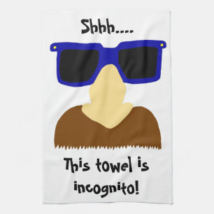 Incognito Mustache & Glasses Kitchen Towel Kökshandduk