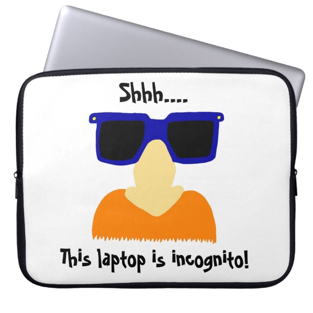 Incognito Mustache & Glasses Laptop sleeve (Framsidan)