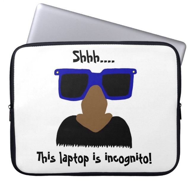 Incognito Mustache & Glasses Laptop sleeve (Framsidan)