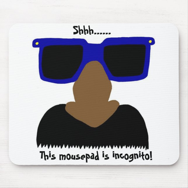 Incognito Mustache & Glasses Mousepad Musmatta (Framsidan)