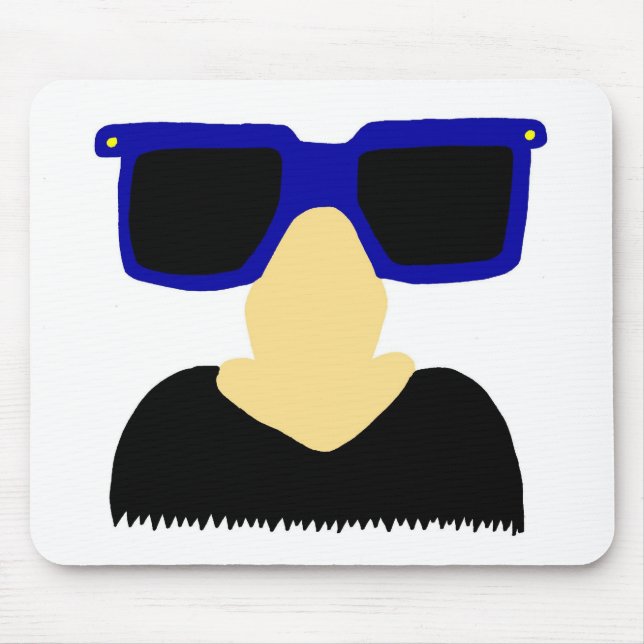 Incognito Mustache & Glasses Mousepad Musmatta (Framsidan)