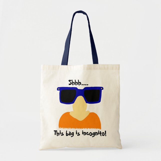 Incognito Mustache & Glasses Tote Bag Tygkasse (Framsidan)