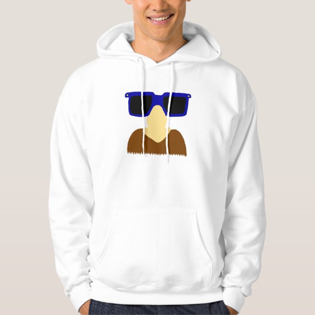 Incognito Mustache & Glasses Vuxen Hoodie (Framsida)