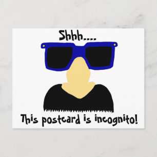 Incognito Mustache & Glasses vykort