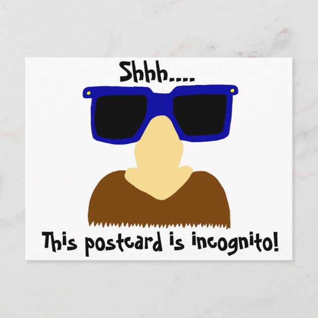 Incognito Mustache & Glasses vykort (Framsida)