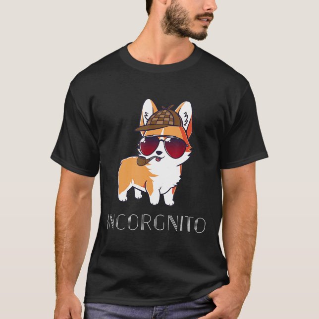 Incorgnito Corgi Detektiv T Shirt (Framsida)