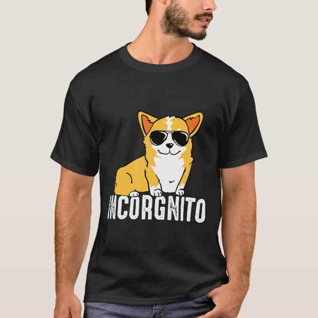 Incorgnito Corgi Hund T-shirt (Framsida)