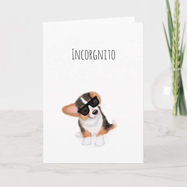 Incorgnito corgi puppy-kort kort (Framsida)
