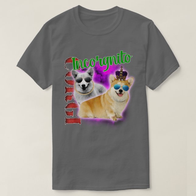 INCORGNITO Funny INCORGNITO Corgi T Shirt (Design framsida)