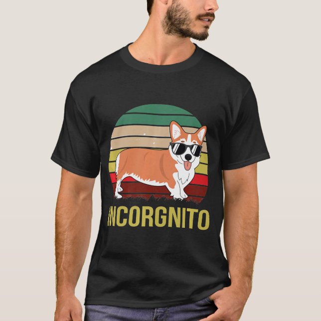 Incorgnito Incognito Corgi Hund Premium T Shirt (Framsida)