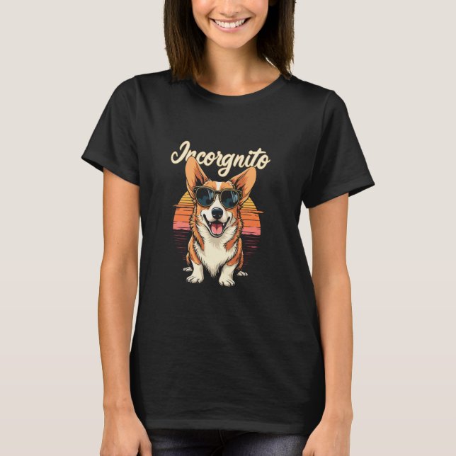 Incorgnito Rolig Corgi T Shirt (Framsida)