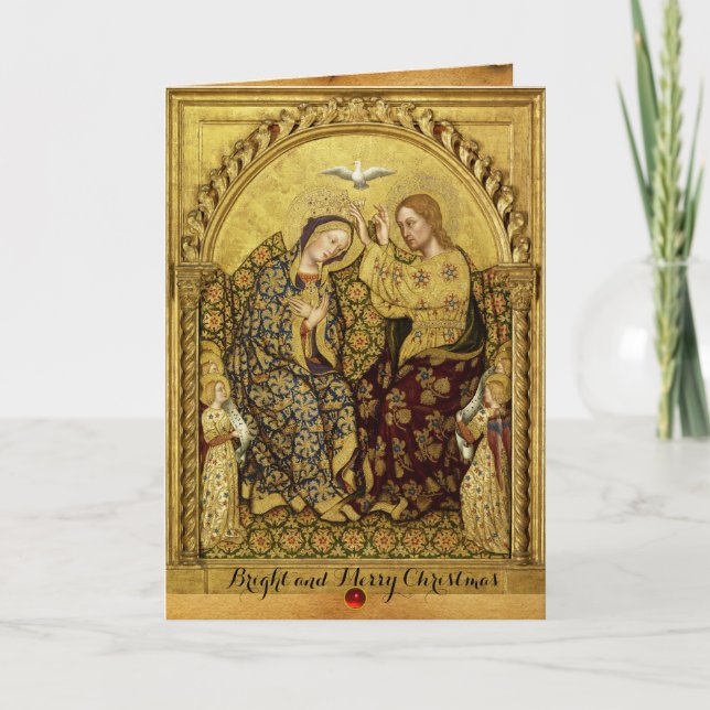 INCORONATION OF VIRGIN by Gentile Da Fabriano Helgkort (Framsida)