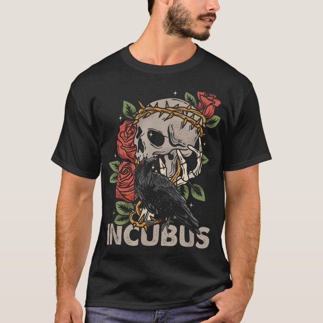 Incubus Kråka Lämnat Hullmorgon och Blomhallade T Shirt (Framsida)