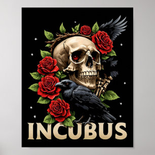 Incubus Kråka Lämnat Skullblomma Halloween-figur 2 Poster