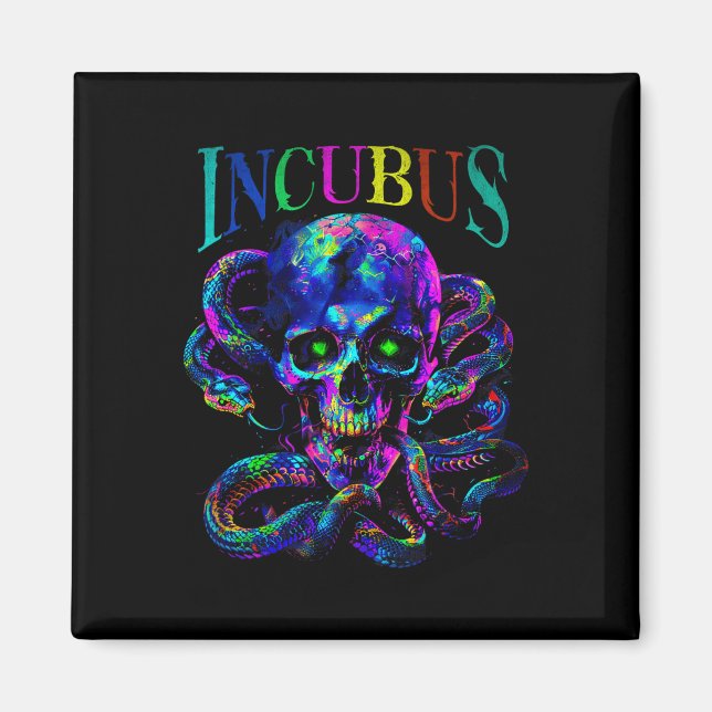 Incubus Skull och ormar Halloween Gothic Stil Magnet (Framsidan)