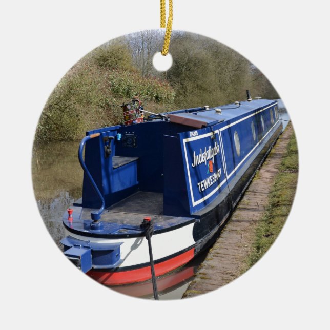Indefatigable Narrowboat Julgransprydnad Keramik (Framsidan)