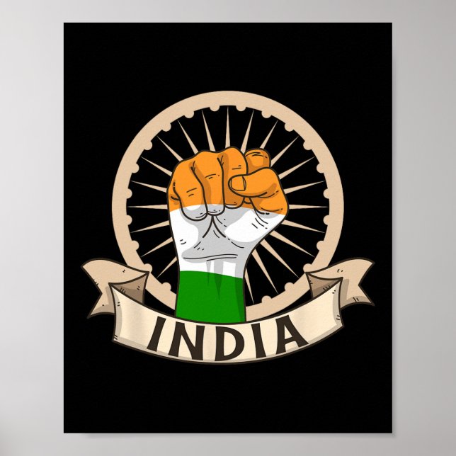 Independence day 15 augusti Indiska Flagga Patriot Poster (Framsidan)