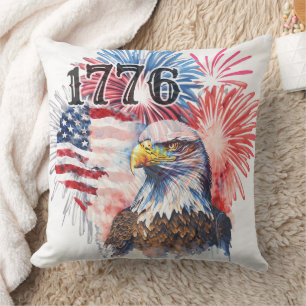 Independence day 1776 Amerikanska Flagga och Eagle Kudde