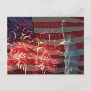 independence day 4:e juli-fyrverkeriet vykort