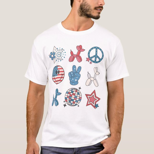 Independence day 4:e juli-Groovy T Shirt (Framsida)