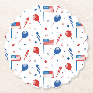 Independence day 4:e juli Papper Plattor Underlägg Papper