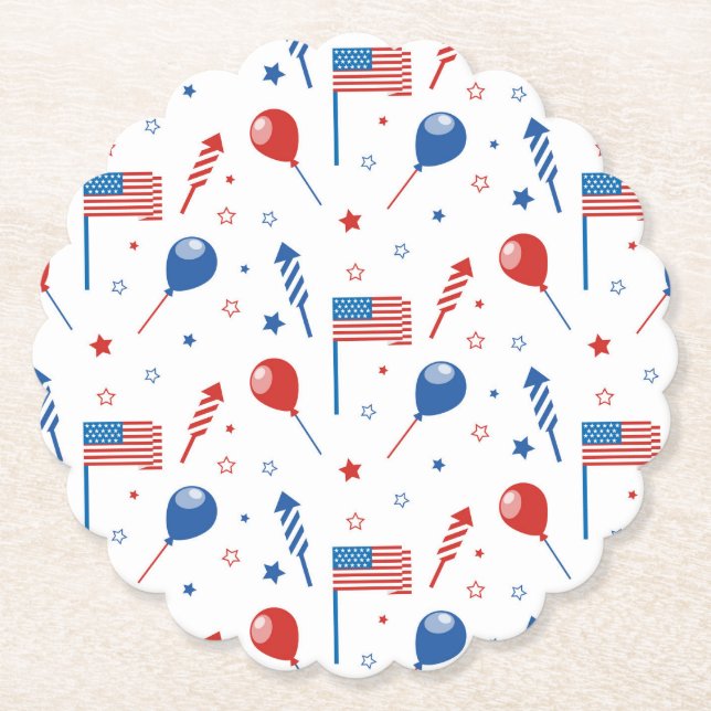 Independence day 4:e juli Papper Plattor Underlägg Papper (Framsida)