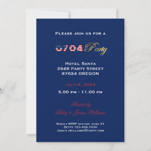 Independence day 4:e juli-partsinbjudan USA Inbjudningar